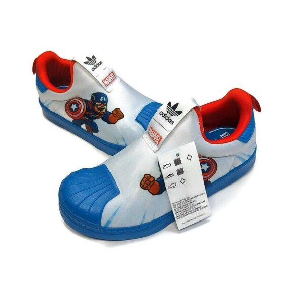 adidas Originals Superstar 360 C Slip On Shoes Marvel Captain America Size 2.5 - Picture 5 of 9